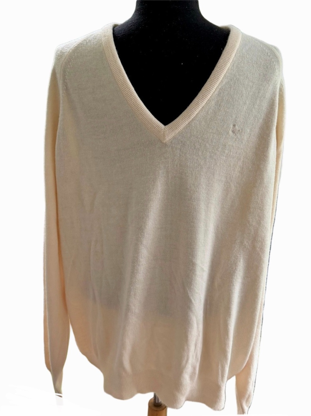 Vintage CHRISTIAN DIOR Orion Acrylic Sweater Size XL Classic Cream EUC